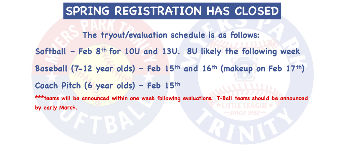 Spring registration is now closed